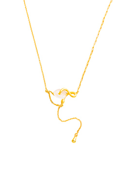 新中式和田玉髓缠绕金蛇吊坠项链