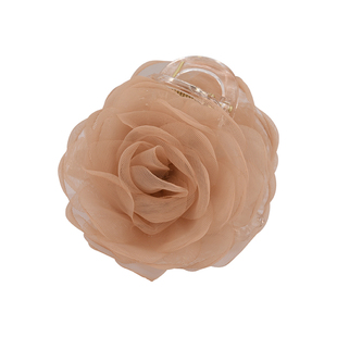 suzyacc kr欧根纱花朵抓夹高级感2024新款温柔气质后脑勺盘发发夹