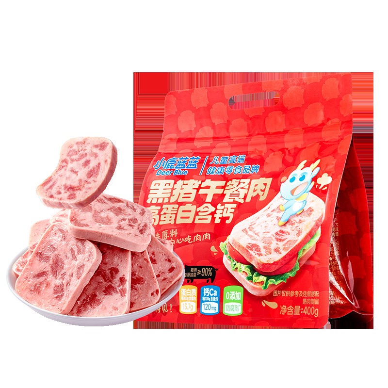 小鹿蓝蓝黑猪午餐肉即食火腿肠