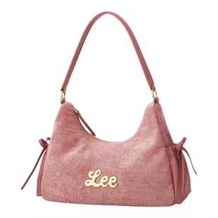 Lee秋冬女牛仔帆布云吞包大容量单肩hobo背包通勤上课格纹托特包