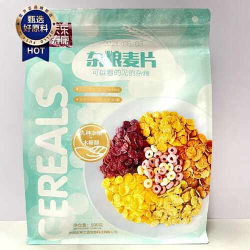 天寿乐康杂粮麦片袋装500g木糖醇冲饮干吃无添加蔗糖代餐即食早餐