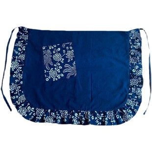 民族风防水半身围裙农家乐酒店成人荷叶边半截围腰阿庆嫂纯棉围兜