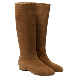 fed复古堆堆靴冬季新款女靴绒面长靴时装西部靴女款S1022-ZCA332