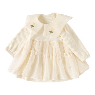 儿童衣服女童宝宝连衣裙网纱裙仙女公主风春秋装洋气时髦超萌裙子