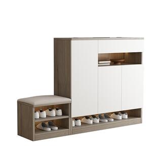 鞋柜家用门口现代简约大容量一体整装柜实木收纳储物柜入户玄关柜