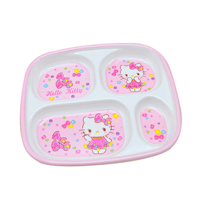 卡通儿童餐盘男孩家用分格防摔可爱宝宝分隔女孩吃饭四格餐具碗勺