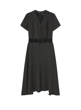Scofield女装复古波点短袖连衣裙