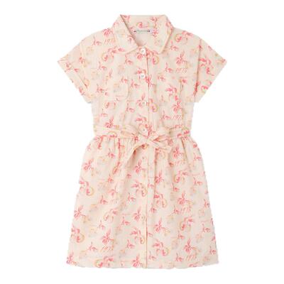 【新品】Bonpoint2026早秋女大童樱桃印花短袖连身裙小樱桃童装