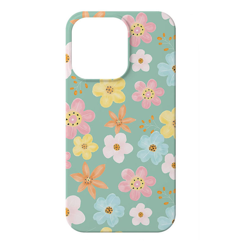 原创少女小清新绿花花适用苹果17PROMAX菲林手机壳iphone16plus软壳15日韩梦幻14可爱治愈文艺简约全包二合一