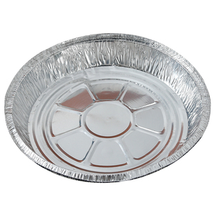 空气电炸锅专用纸锡纸一次性铝箔盘铁板烧圆形披萨蛋糕烤箱托盘