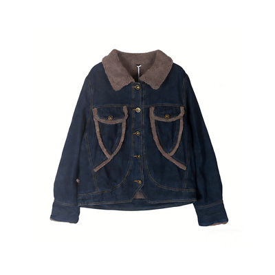 小个子复古加绒牛仔外套女
