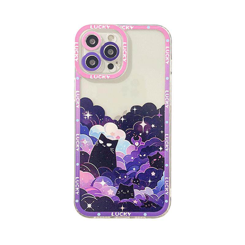 benefit唯美星空云朵猫咪18pro17适用于iphone16promax苹果15PRO手机壳13新款14套12创意11透明xsmax硅胶防摔