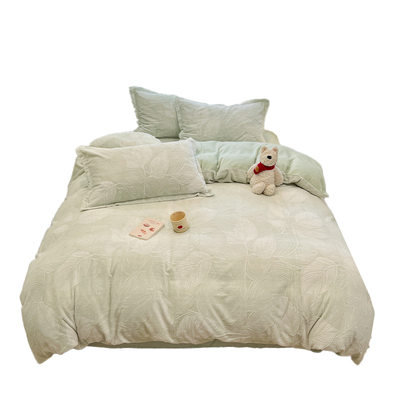 加厚保暖雕花绒被套单件毛绒被罩