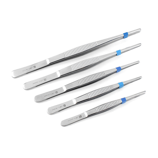 上海金钟医用组织镊不锈钢12.5/20/25cm有勾有齿2×1钩齿镊子器械