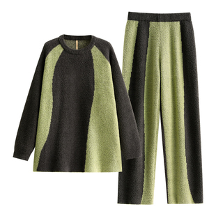 家乐芬睡衣女士秋冬季冬款半边绒珊瑚绒保暖加厚加绒家居服可外穿