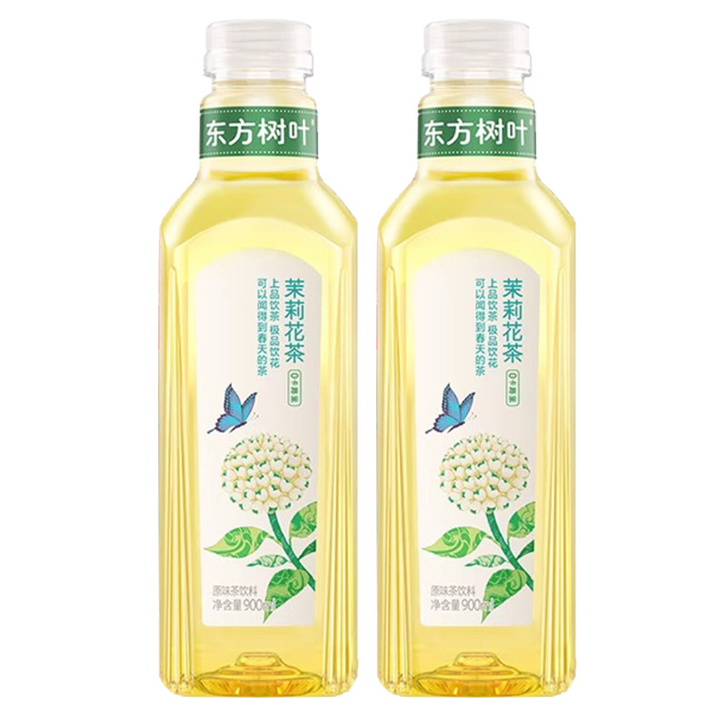 农夫山泉东方树叶900ml*3瓶茉莉花茶无糖茶饮料0糖0脂整箱12瓶装