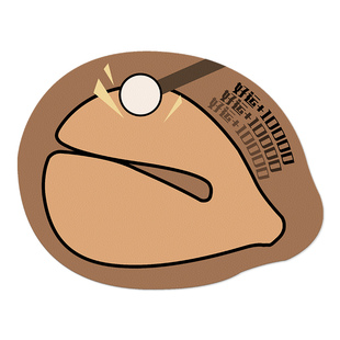 SUYA苏雅功德木鱼好运异形鼠标垫小号便携垫子女生防水皮革滑鼠垫