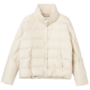 布景羽绒服女短款冬季新品简约防风立领白鸭绒保暖轻薄外套1703
