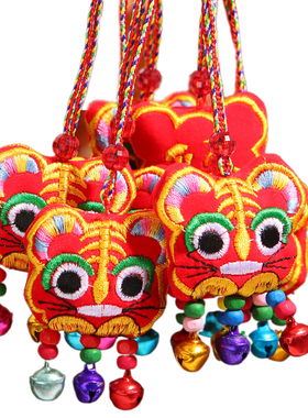 儿童刺绣香包项链香囊老虎头