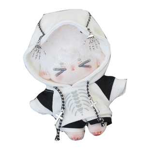 棉花娃娃娃衣10cm衣服本反色黑白无人区男娃女娃酷帅海星体胖胖体