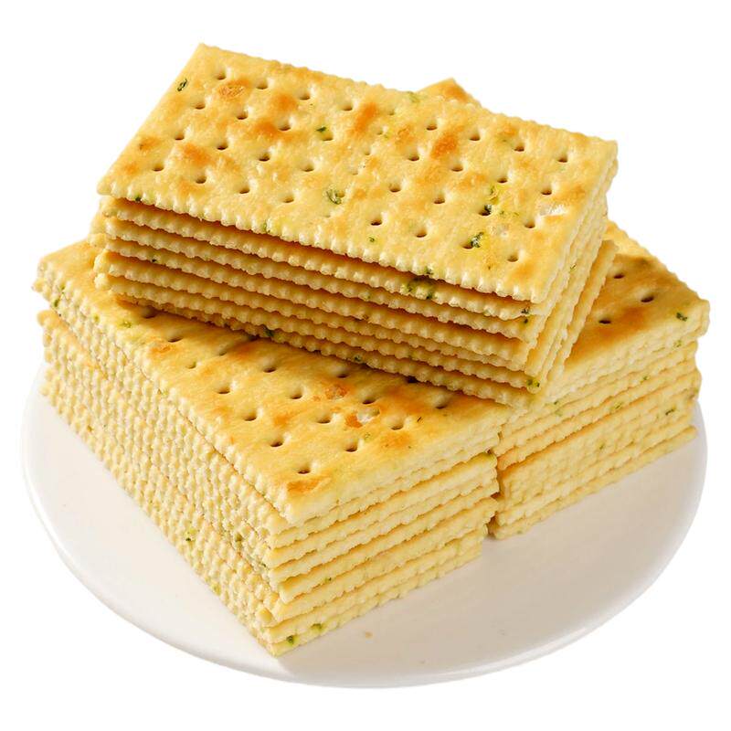 香葱苏打饼干零食小吃薄脆碱性无蔗糖咸味香葱味梳打早餐营养饼干