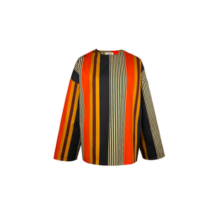 597c原创法式设计感撞色竖条纹衬衫高级感通勤上衣女红色长袖慵懒