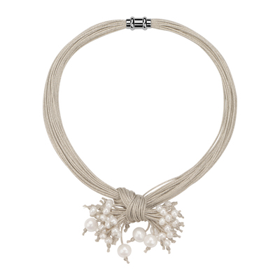 CHEZLOOPS珍珠流苏个性绳结项链