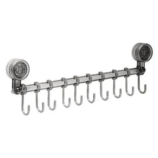 厨房旋钮吸盘滑轨挂钩架免打孔挂勺子铲子置物架一排长条柜门墙壁