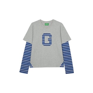 GREENBUTTER Applique分层袖T恤条纹卫衣MUSINSA韩国直邮官方正品