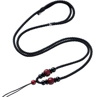 花素原创手工编织紫金朱砂吊坠绳翡翠项链绳玉佩玉坠挂脖挂件绳男