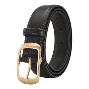 奥康皮带女款2025新款百搭头层牛皮真皮腰带装饰针扣配牛仔裤时尚