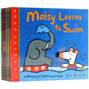 小鼠波波英文绘本 maisy小鼠波波全套6册 小鼠波波的第一次体验 英文绘本启蒙 廖彩杏书单推荐 赠环保袋 儿童启蒙图画故事书  平装