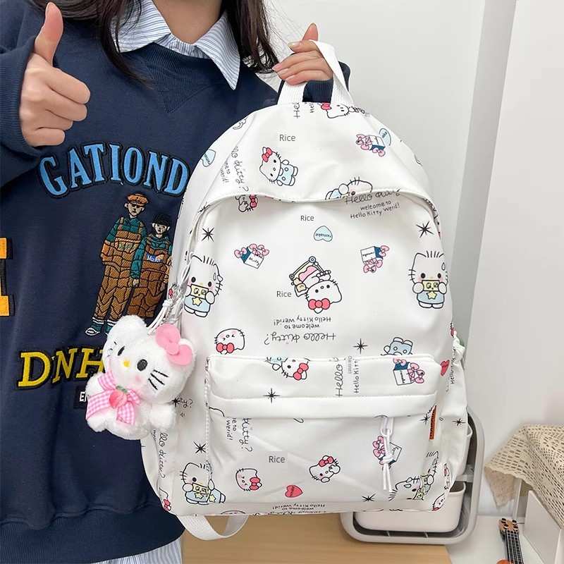 日本风格Kitty猫书包女初中生可爱大学生校园小学生轻便Kt猫背包