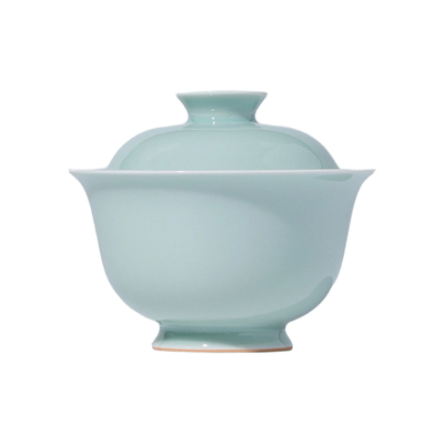 景德镇火石红圆融盖碗