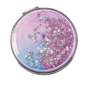 小清新折叠双面流沙镜可爱学生便携卡通化妆镜手持少女心小镜子