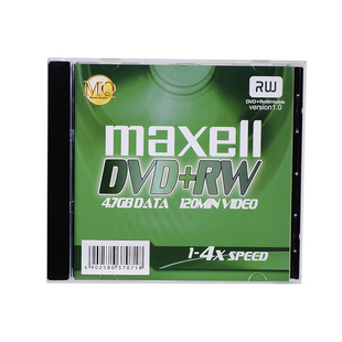 Maxell麦克赛尔DVD+RW光盘刻录光盘光碟可擦写空白光盘车载光盘4速4.7G台产单片装