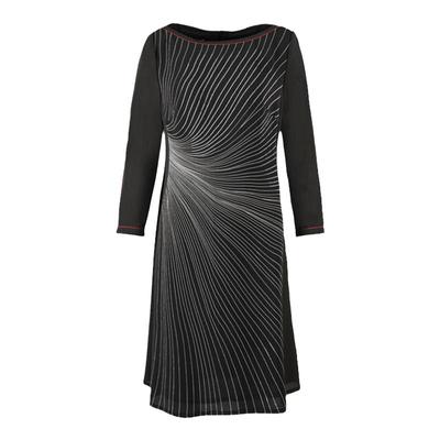 放射线条收腰连衣裙LL23137A