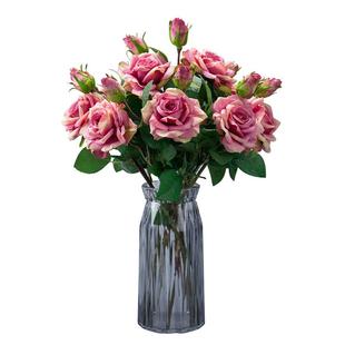 6支装 奥斯丁保湿玫瑰花仿真假花束欧式装饰绢花客厅餐桌摆放婚庆