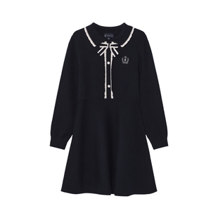 POLOWALK童装女童长袖连衣裙2026春夏新品中大童甜美风刺绣裙子