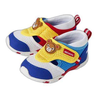 日本直邮日潮 MIKIHOUSE网面小兔小熊透气凉鞋二三段12-9301-147