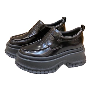 欧洲站2025秋季新款真皮女鞋增高厚底乐福鞋英伦风小皮鞋女鞋单鞋