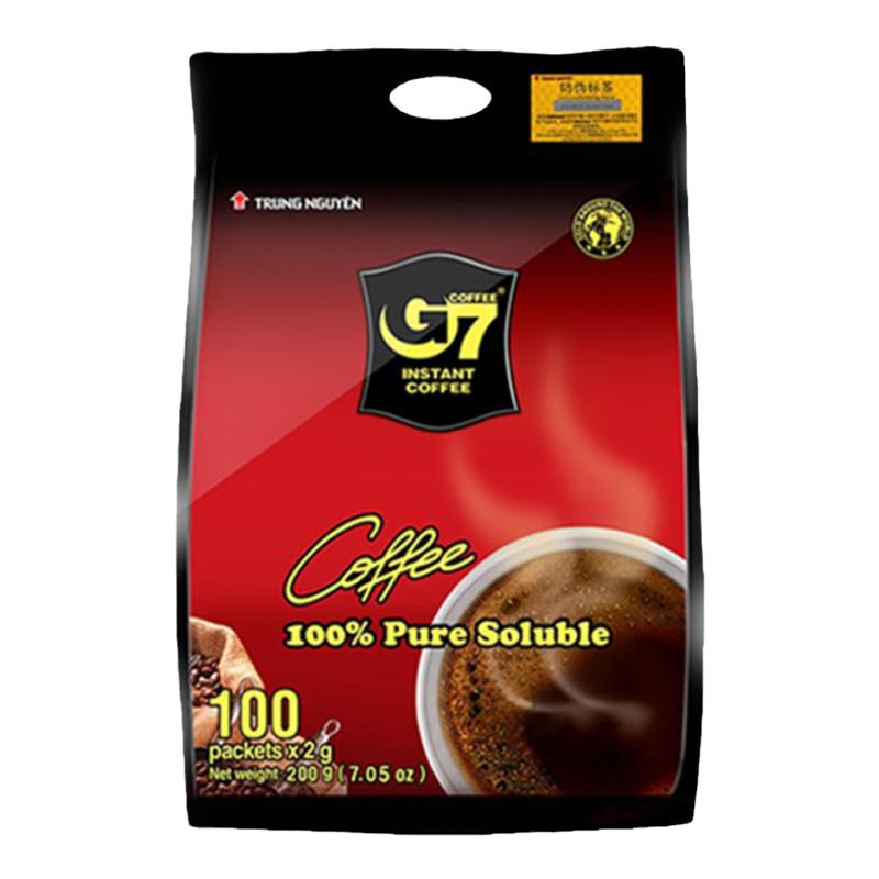 越南進口中原G7純黑咖啡健身無蔗糖添加美式速溶咖啡100條提神