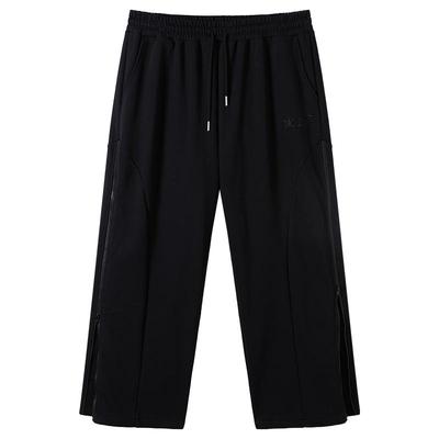 NMAX大码潮牌男装25年秋季280G针织卫弯刀裤侧缝拉链设计休闲裤