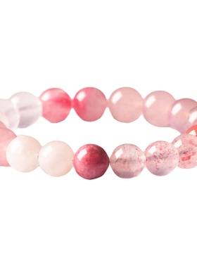 粉水晶手链简约款渐变色