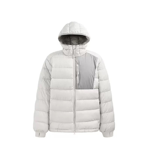 BurnBro防泼水轻薄保暖90白鸭绒连帽羽绒服男女宽松面包服外套冬