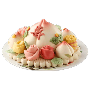 御茶膳房花饽饽寿桃馒头礼盒装老人生日祝寿贺寿花馍蛋糕送礼长辈