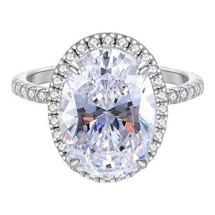 TUZI培育钻石戒指女S925银鸽子蛋指环高级感食指钻戒婚戒精致推荐