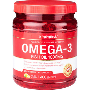 B美国原装朴诺深海鱼油400粒omega3软胶囊DHA欧米茄3中老年鱼肝油