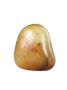 润芯玉天然玉石摆件新疆和田玉籽料黄沁洒金皮无修型原石手把件