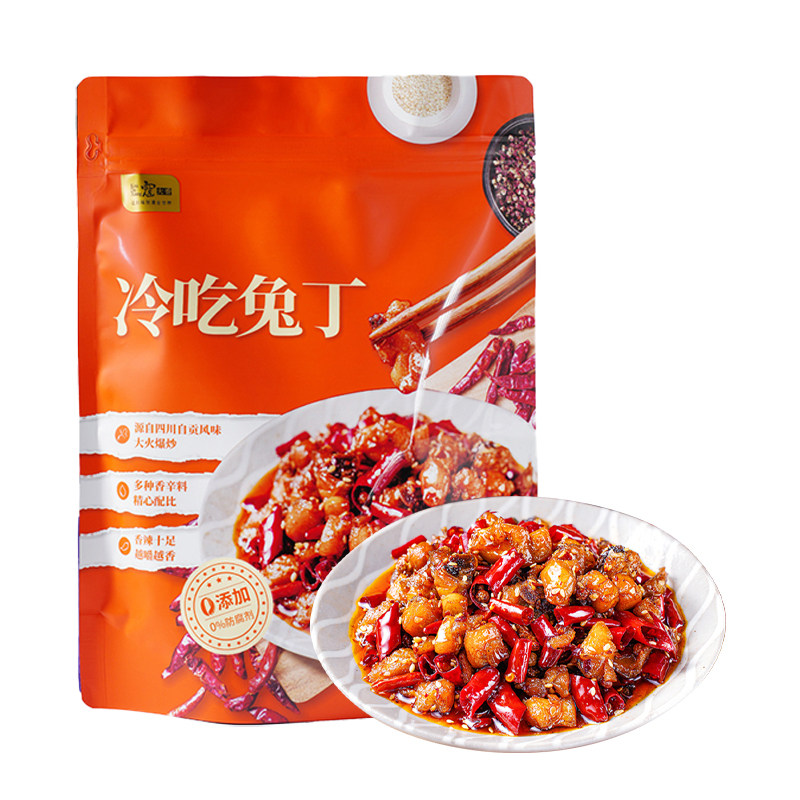 寇大香冷吃兔丁600g大袋装香辣味